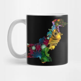 Spirograph Patterned Pakistan Administrative Units Map Mug